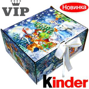 Сладкий подарок на Новый Год в картонной упаковке весом 1200 грамм по цене 2223 руб в Серафимовиче