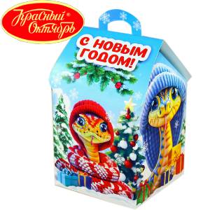 Сладкий подарок на Новый Год в картонной упаковке весом 600 грамм по цене 654 руб в Серафимовиче
