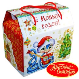 Детский новогодний подарок в картонной упаковке весом 950 грамм по цене 1108 руб в Серафимовиче